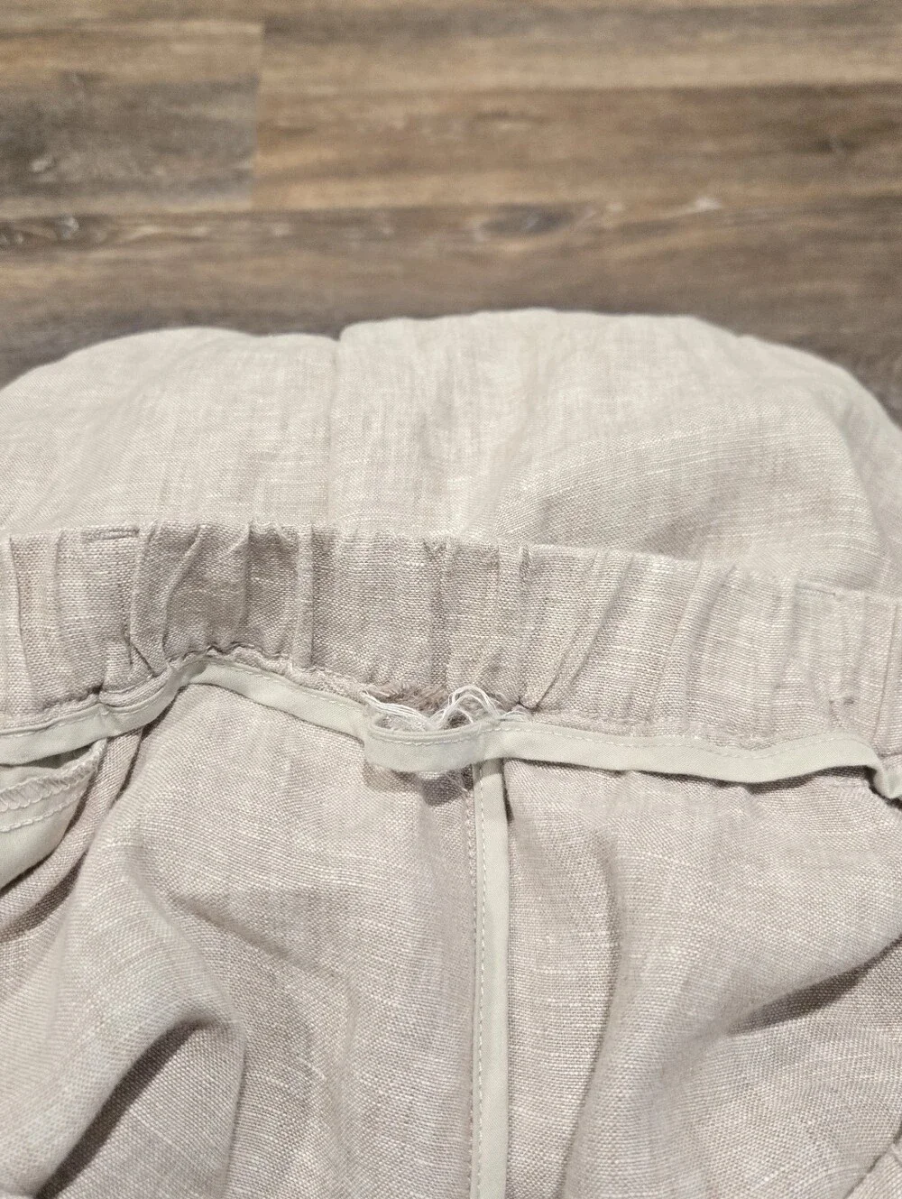 Quince European Linen Pants Flax Tan Cropped Size Medium